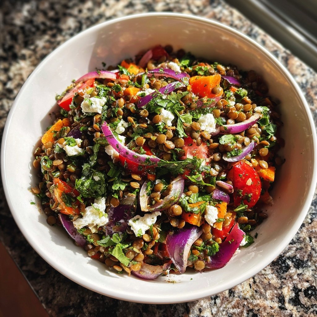 Healthy Mediterranean Lentil Salad