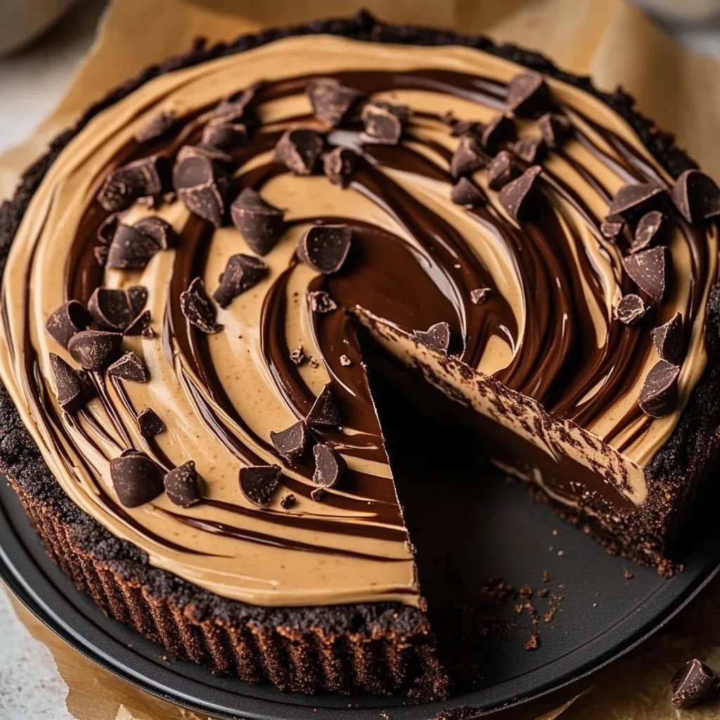 Decadent Chocolate Peanut Butter Swirl Pie