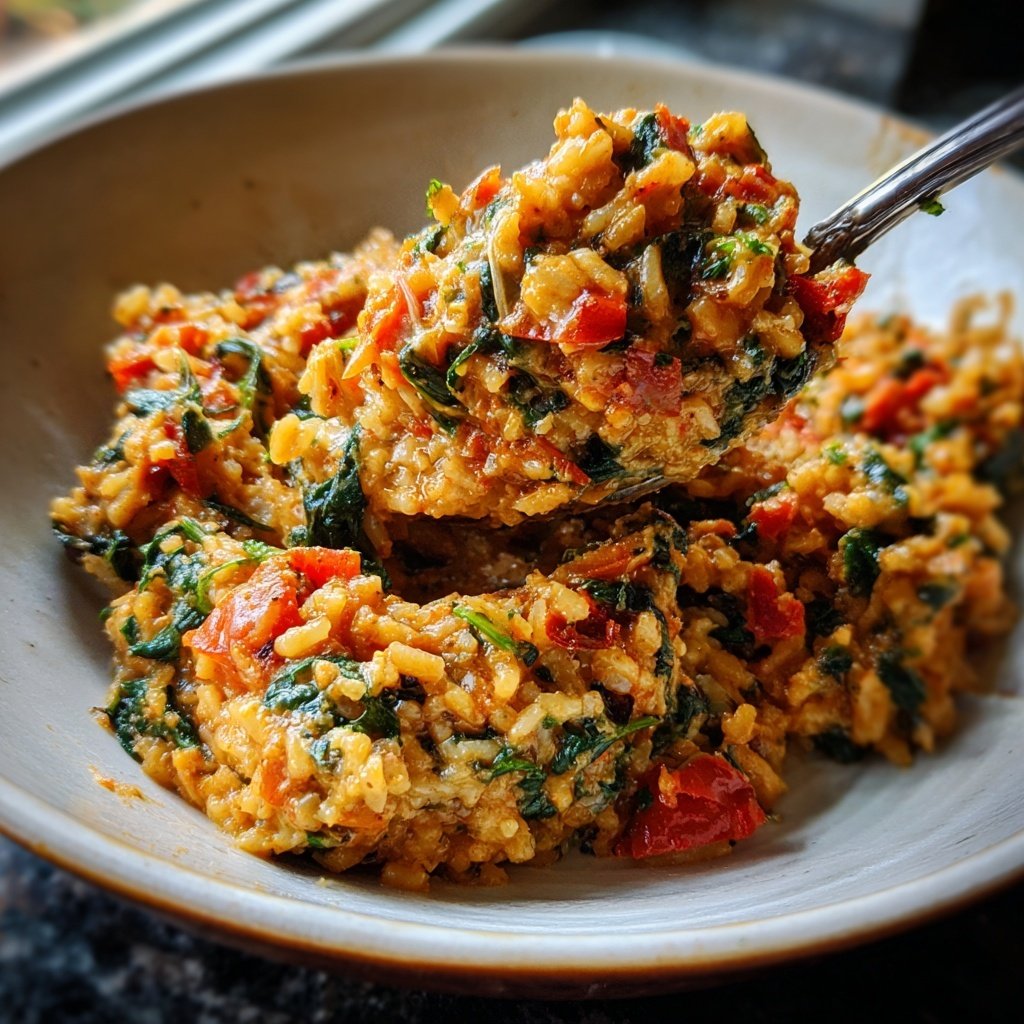 Creamy Spinach Tomato Rice
