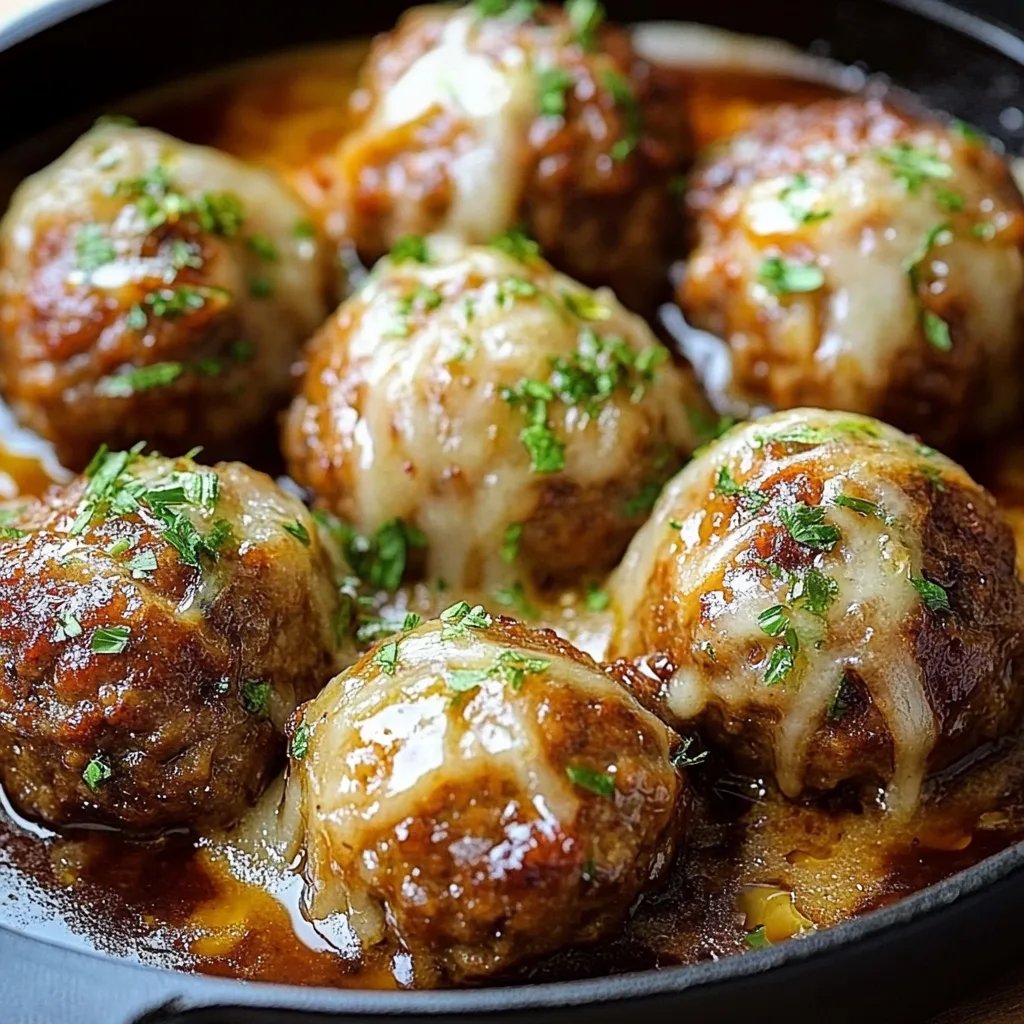 French Onion Meatballs with Savory Onion Sauce