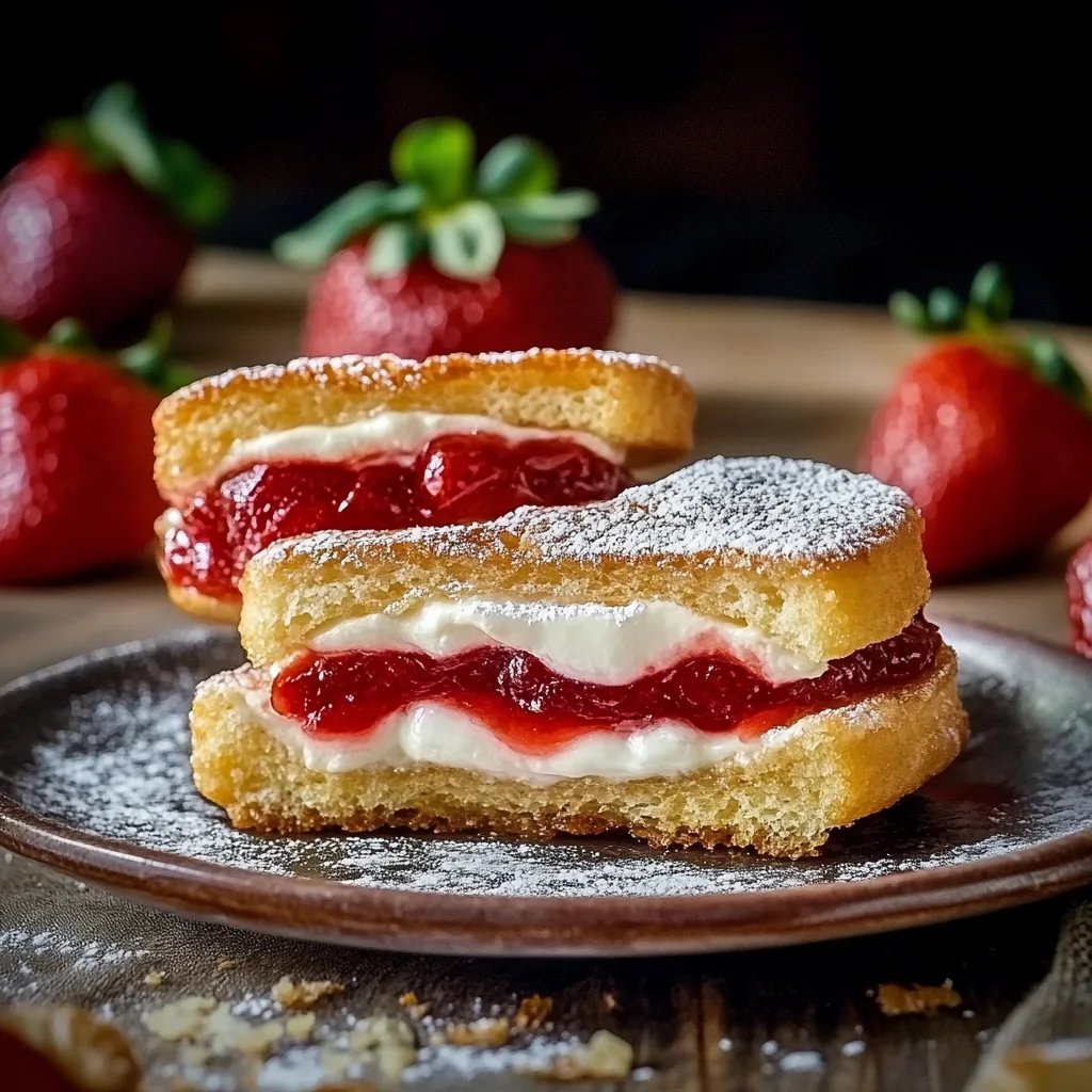 Fried Strawberry Cheesecake Sandwiches